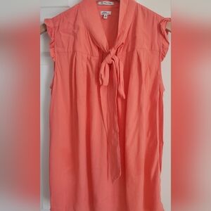 L.L.Bean Signature Sleeveless Blouse With Bow Detail Size 8